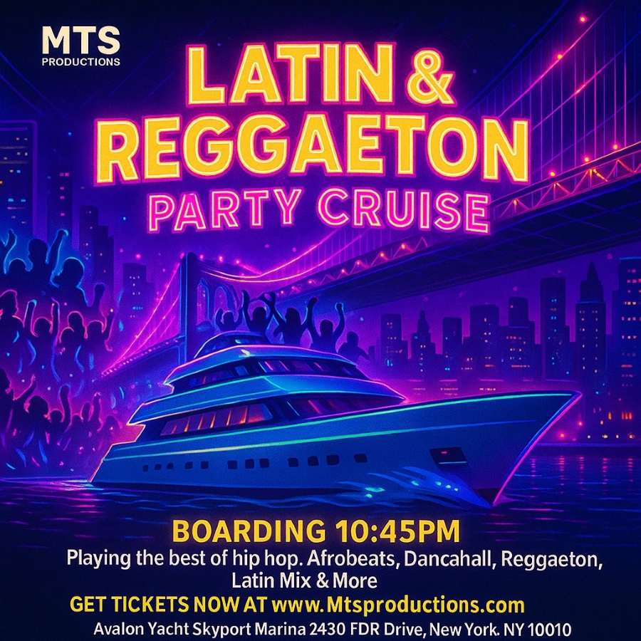 Friday Latin & Reggaeton Party Cruise NYC – Avalon Yacht Skyport Marina