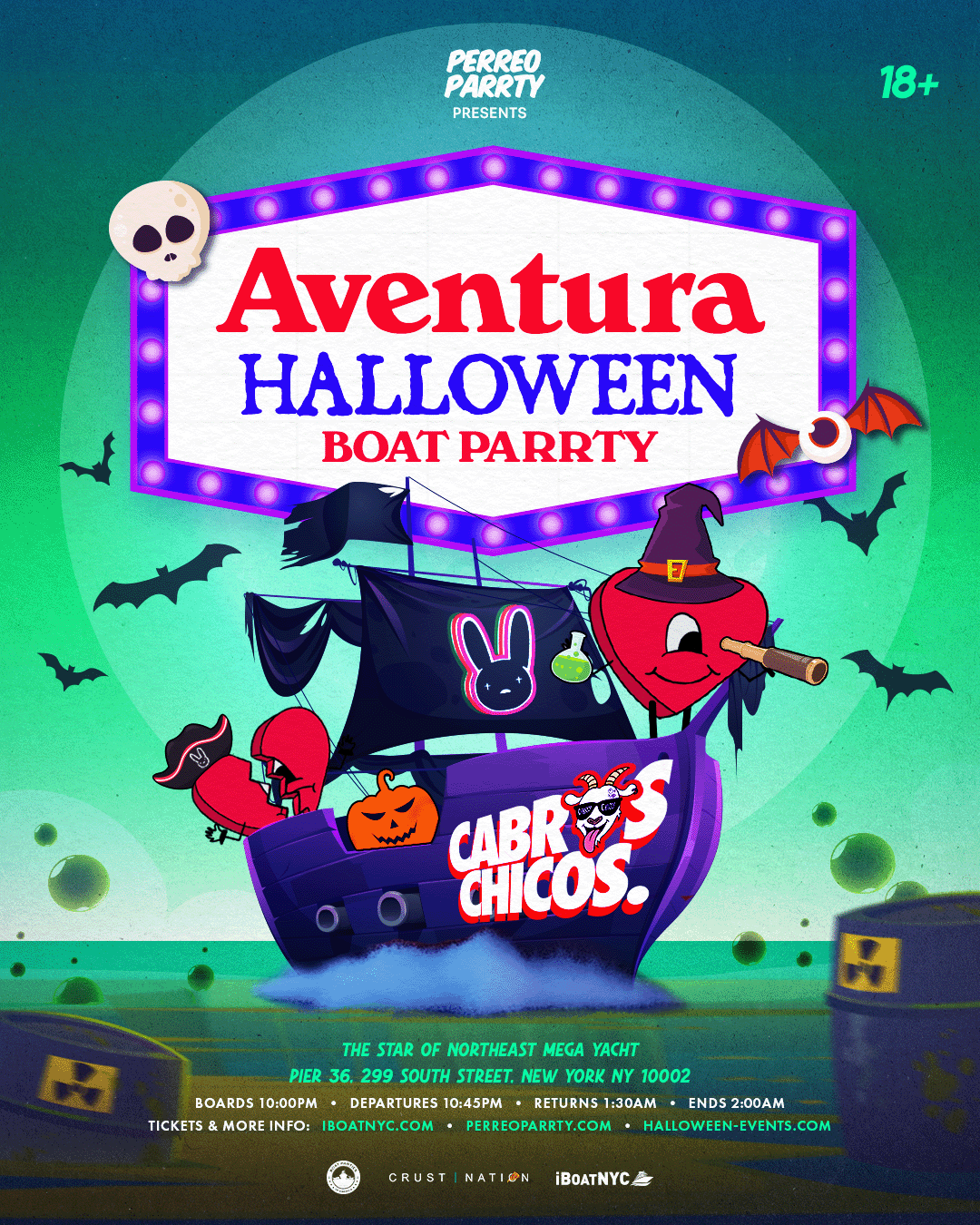 Halloween Aventura on the Hudson - Latin Boat Party Yacht Cruise