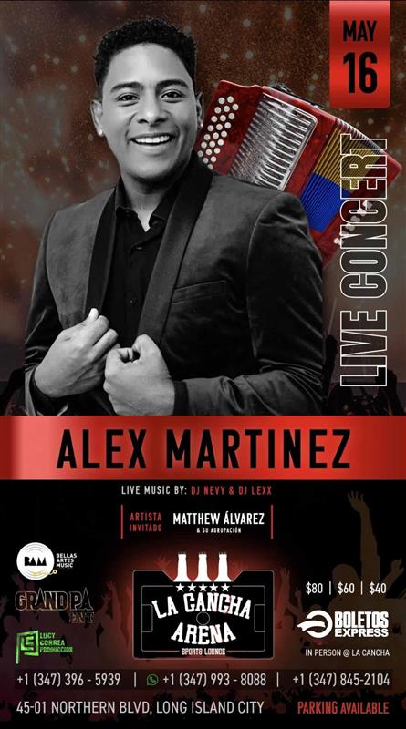 Buy tickets for ALEX MARTINEZ EN NYC ALEX MARTINEZ EN NYC