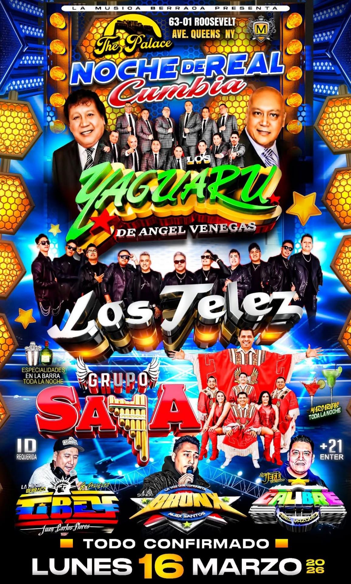 NOCHE DE REAL CUMBIA - LOS YAGUARU -  LOS TELEZ - GRUPO SAYA - SONIDO CIBEY