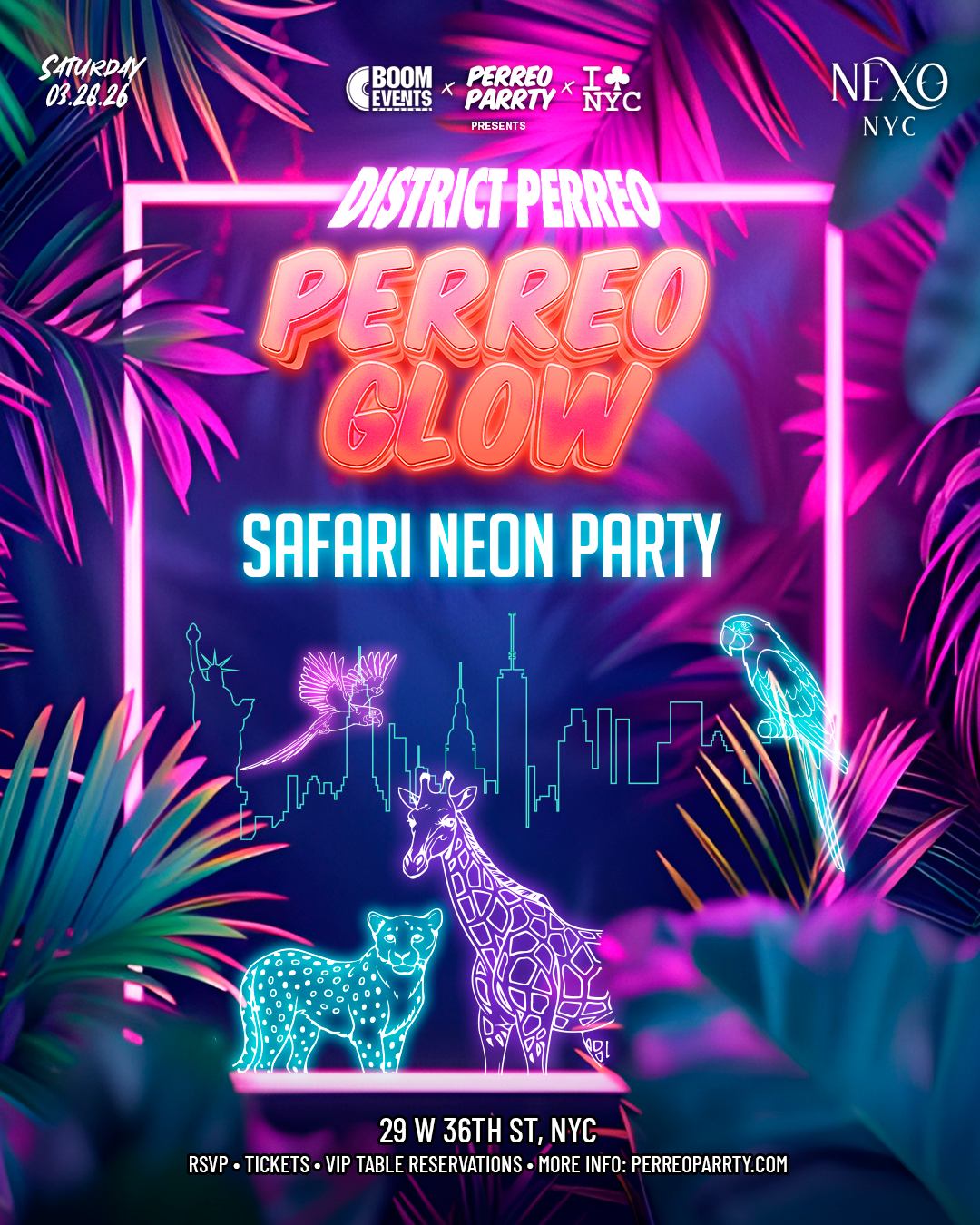 Buy tickets for PERREO GLOW: Safari Neon Reggaeton Party at NEXO NYC PERREO GLOW: Safari Neon Reggaeton Party at NEXO NYC