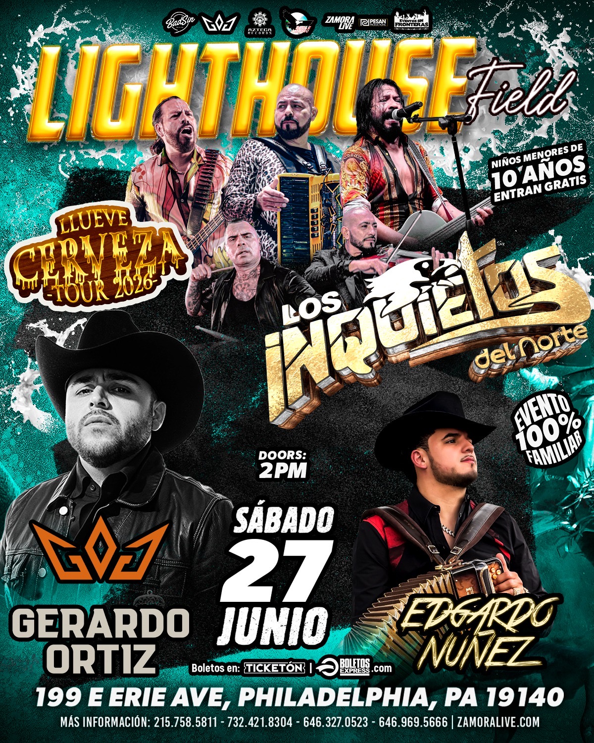 LOS INQUIETOS DEL NORTE • GERARDO ORTIZ • EDGARDO NUÑEZ EN LIGHTHOUSE FIELD