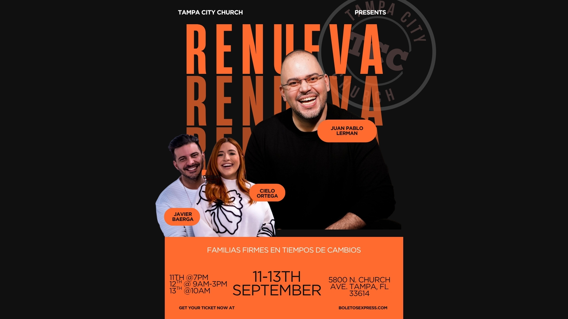 Buy tickets for RENUEVA - 11, 12 y 13 DE SEPTIEMBRE (Costo de entrada cubre los 3 dias) RENUEVA - 11, 12 y 13 DE SEPTIEMBRE (Costo de entrada cubre los 3 dias)