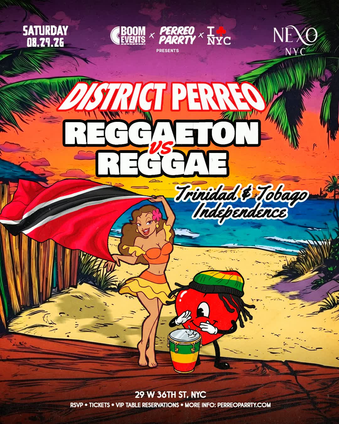 Reggaeton v Reggae Trinidad & Tobago Independence Dance Party NEXO CLUB NYC