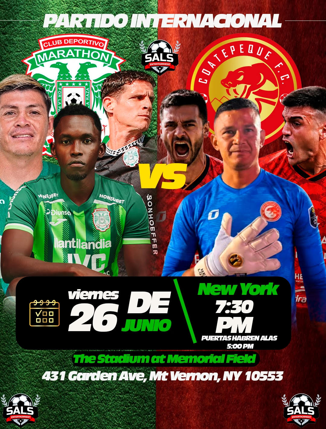 Buy tickets for PARTIDO AMISTOSO MARATHON VS COATEPEQUE AREA TRI ESTATAL NY,NJ,CT PARTIDO AMISTOSO MARATHON VS COATEPEQUE AREA TRI ESTATAL NY,NJ,CT