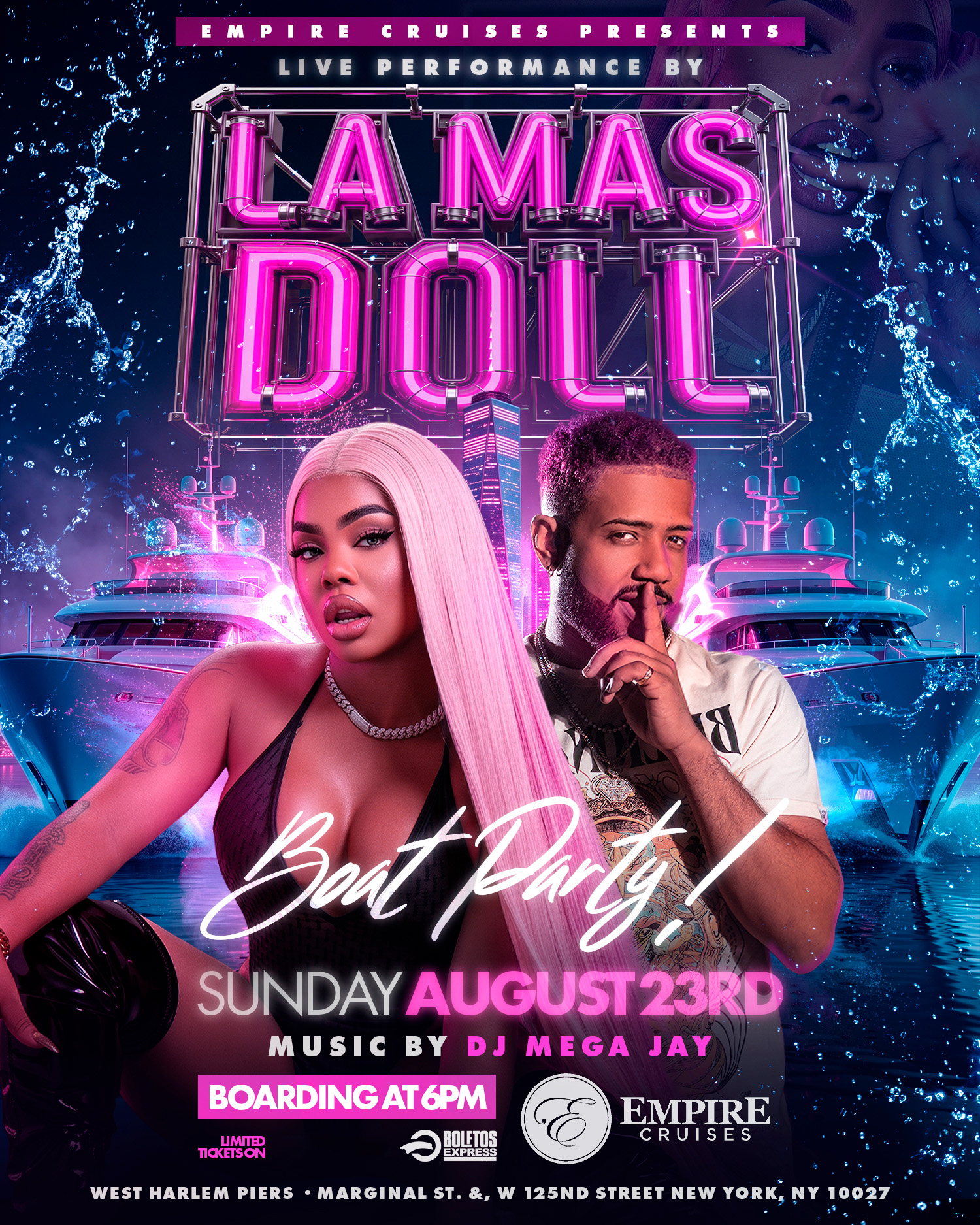 La Mas Doll x Dj Mega Jay, Boat Party